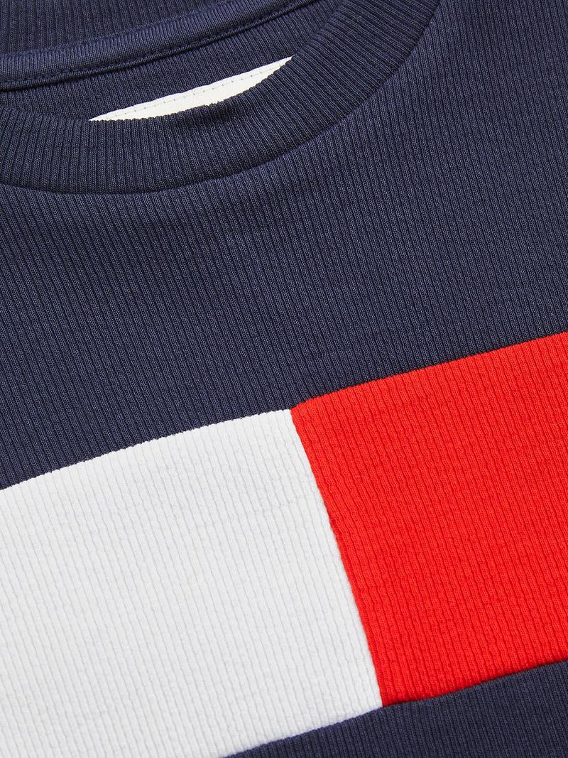 Lány Tommy Hilfiger Flag Dresses Kék Sötétkék | HU 1741DFM